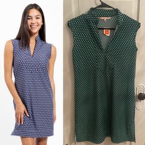NWOT Jude Connally Kristen Dress in Mini Foulard Shamrock - Green/Navy - Size XS